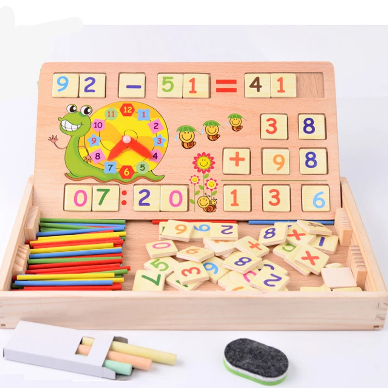 Wooden Multifunctional Digital Box Montessori Educational Kids Toys