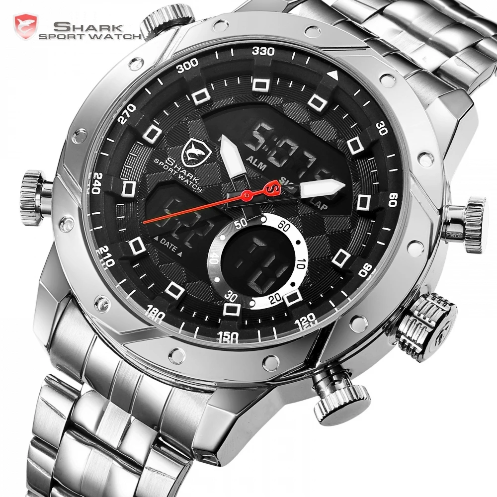 Оригинальные мужские спортивные кварцевые часы Snaggletooth SHARK, наручные часы с хронографом, часы с будильником для мужчин, секундомеры/SH590