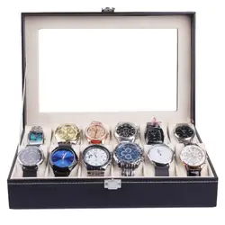 Часы коробка кожа ювелирные часы хранения продажи Показать Ювелирные изделия Подарочная коробка ручной работы Ящик Организатор (без