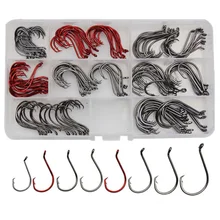 Hyaena 160 шт./кор. 7384 Высокоуглеродистая сталь карп рыболовные крючки приманка круг офсетный набор рыболовных крючков Осьминог Рыболовный крючок с зазубриной