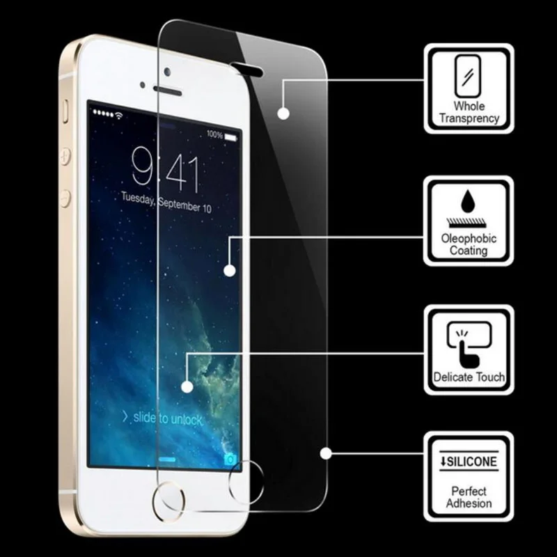 

Tempered Glass for iPhone 4 4S 5 5S SE 6 6S 7 Plus for iPod Touch 4 5 6 Toughened Glass Screen Protector Protective Film