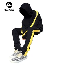 

HZIJUE 2017 Stripes Hoodies Mens Male Hip Hop Male Brand Hoodies Color sportswear Sweatshirt Hppded Men Slim Fit Men Hoody