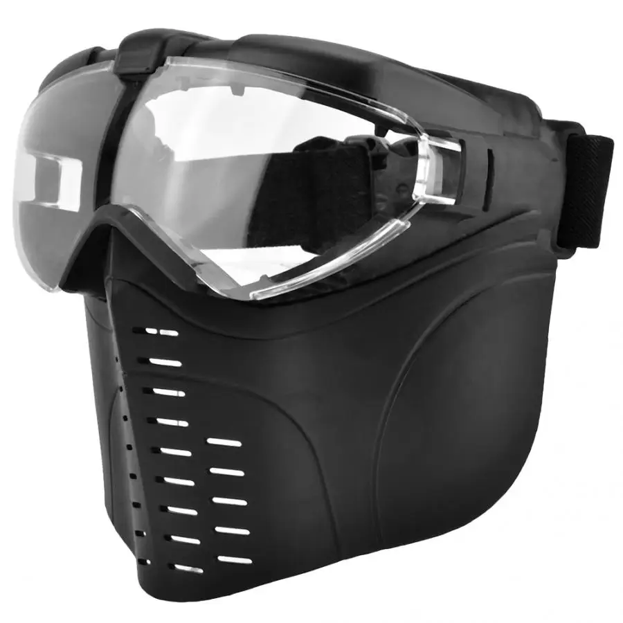 Полнолицевая противопротивотуманная защитная маска для пейнтбола тактика PC маска для объектива черная