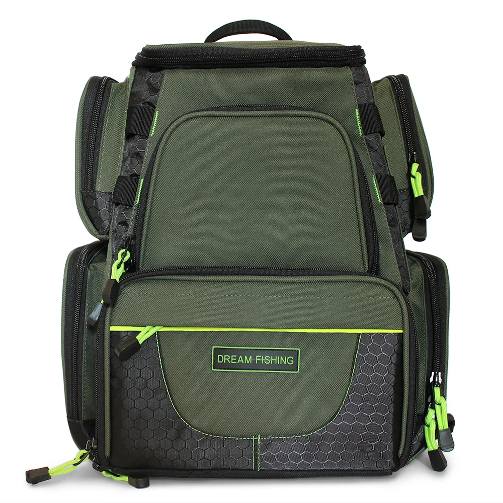 

Large Fishing Tackle Backpack Outdoor Gear Bag Fishing Bait Bag Compact Tackle Backpack with 4 Fishing Bait Box