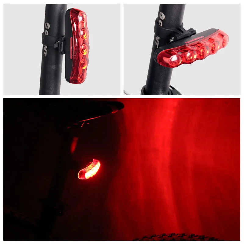 Perfect Bike Light Set COB Led Bicycle Lights USB Charging Back Rear Light Cycling Rear Taillight linterna bici Warning Lamp 2