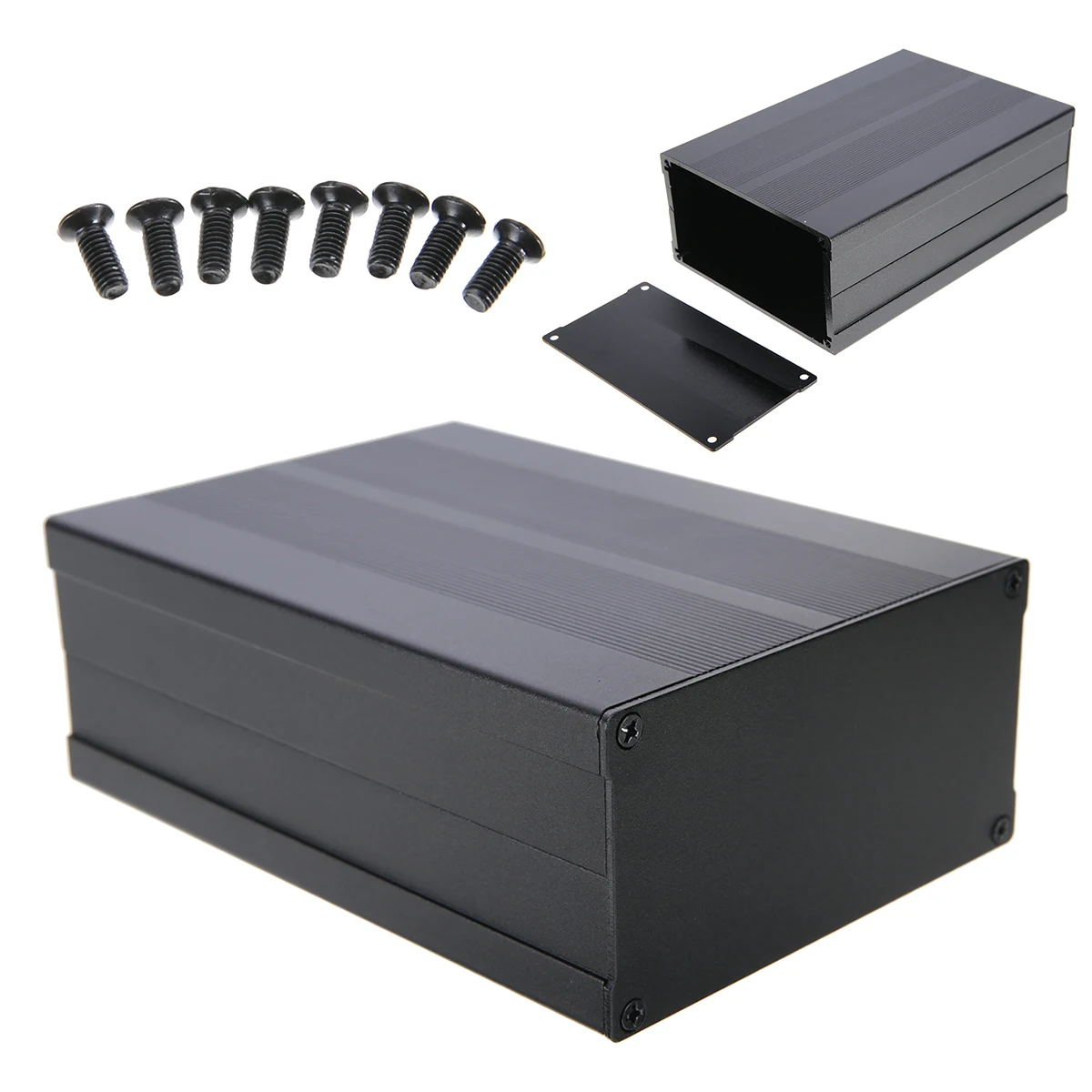 New DIY Aluminum PCB Instrument Box Enclosure Case Circuit Board Project Electronic Black 150x105x55mm