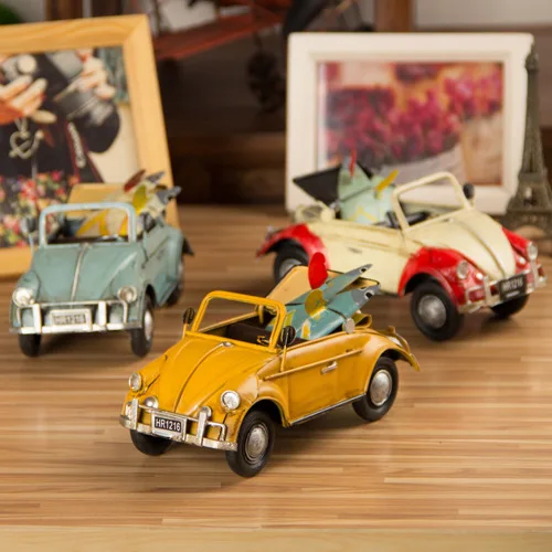 Classic Small Retro Car Model Handmade Vintage convertible metal car with surf slide fashion Home/Pub/Shop decoration mikado almaz classic surf 420