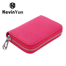 KEVIN YUN Designer Marque Femmes Carte de Crédit Titulaire Split En Cuir Dames Petite Carte Cas Portefeuille