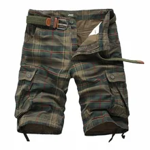 Мужские шорты Модные клетчатые пляжные шорты мужские s повседневные камуфляжные шорты в стиле милитари короткие мужские брюки бермуды Рабочая одежда