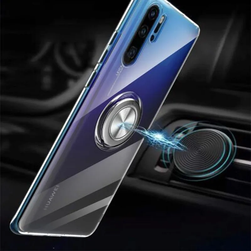 

For Huawei P30 pro Mate 20 mate 20 lite Transparent Hand Shell Magnet Ring Bracket Full Package Defence Fall Protect Sheath