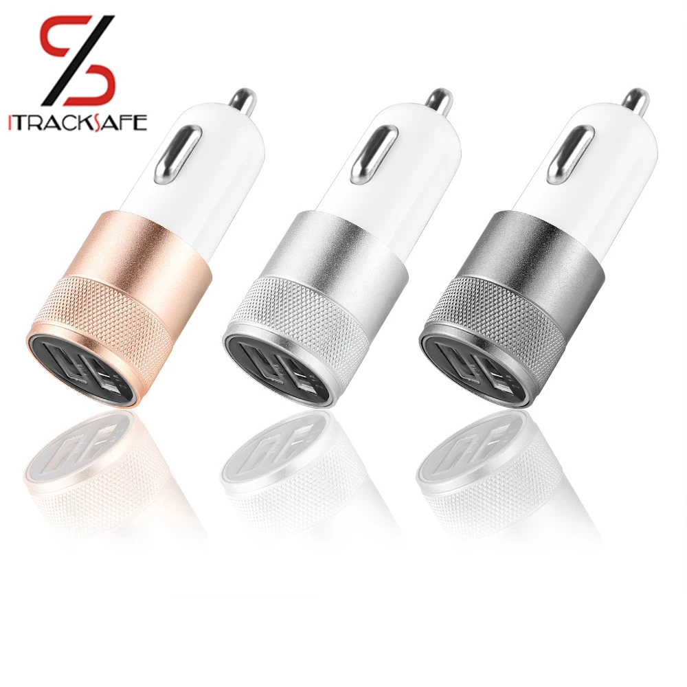 Dual USB Car Charger Adapter 12V 24V 2.1A 1A Charger For GPS Tracker