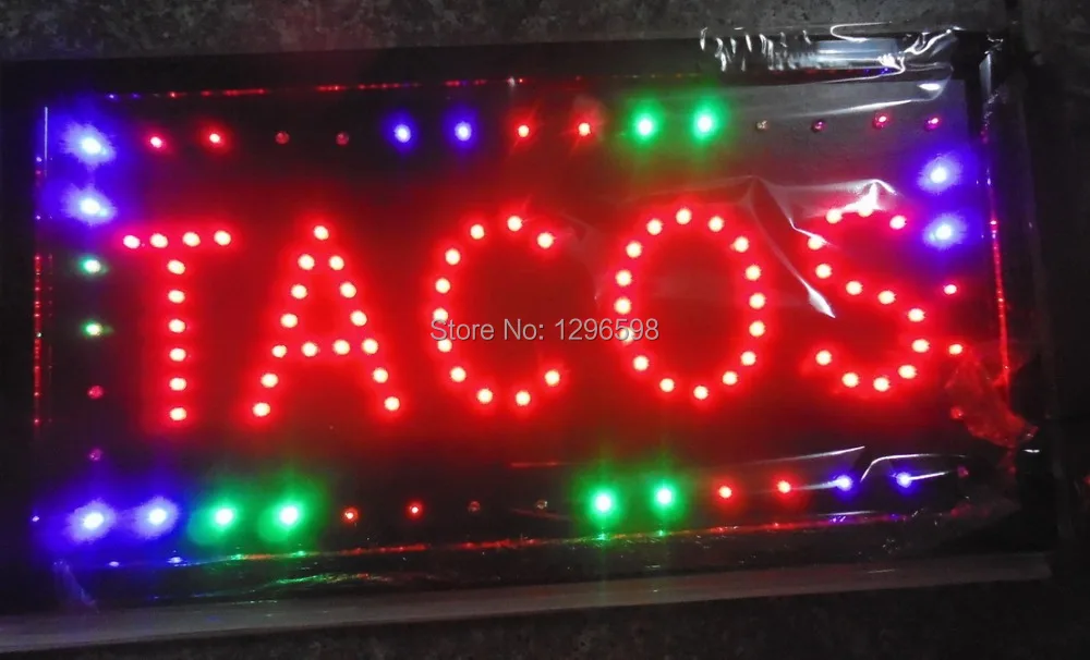 

CHENXI Hot sale 10x19 Inch semi-outdoor tacos store ultra bright running led neon signs
