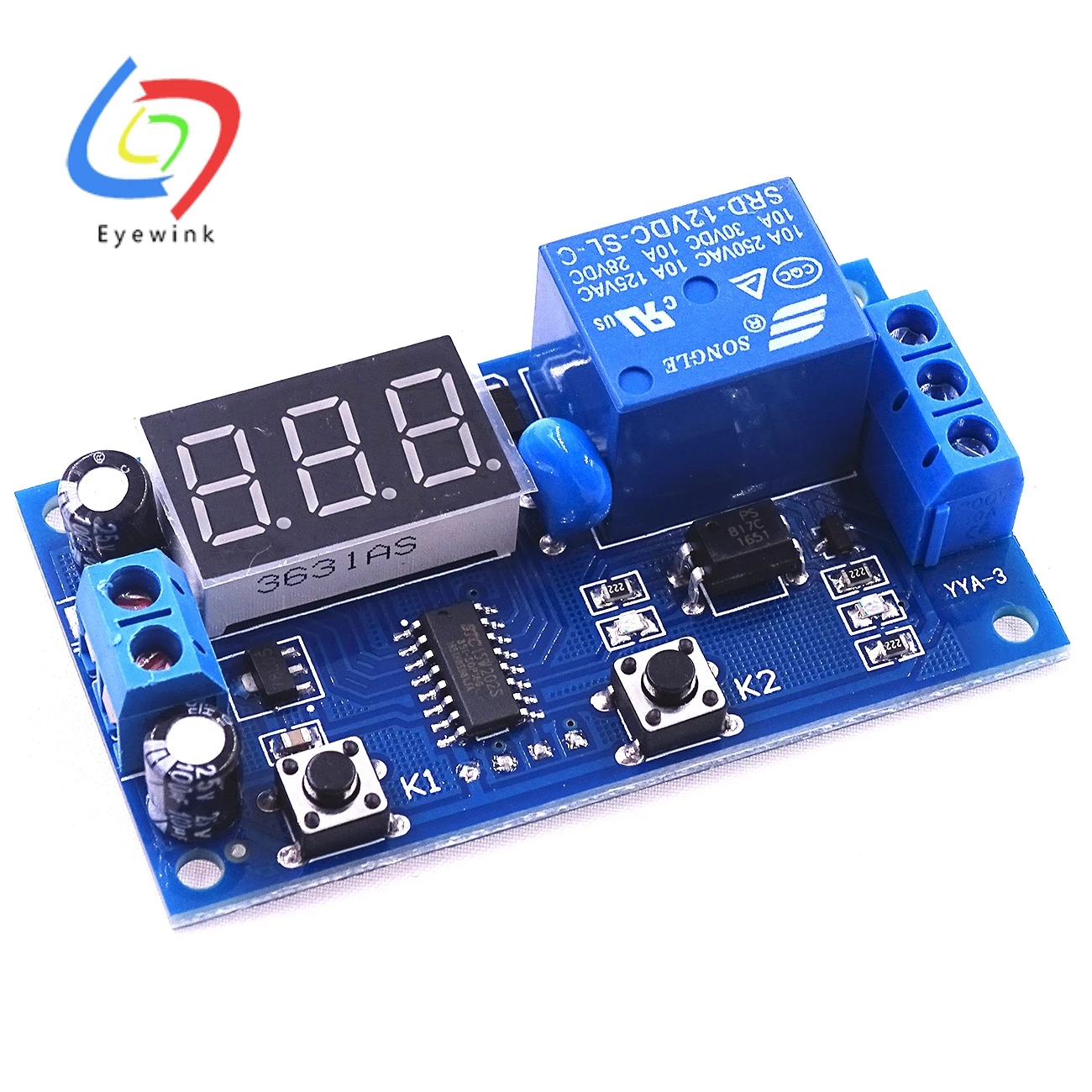 

EYEWINK 1pcs/lot Time controlled switch intermittent infinite loop countdown switch control timing relay module 12V5VD2A2