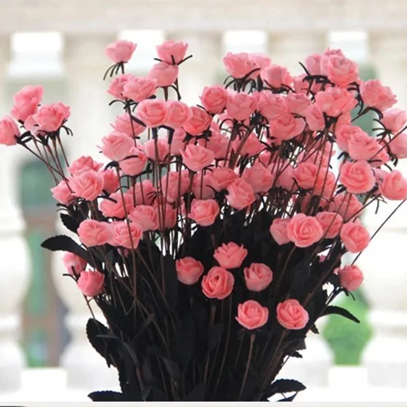

15 Heads Artificial Silk Red Rose Bouquet Fake Flower Party Home Garden Floral