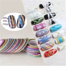 10 рулонов Блеск Скраб дизайн ногтей чередование Ленточные линии наклейки Советы украшения DIY самоклеющиеся наклейки инструменты Маникюр 1 мм 2 мм 3 мм