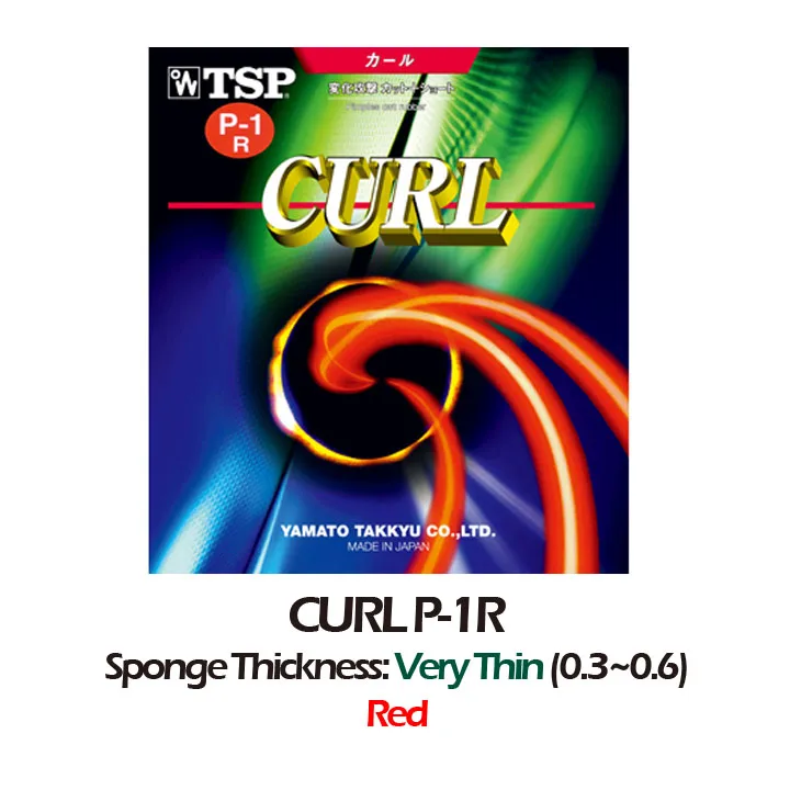 TSP CURL P-1R(P-1 R) Настольный теннис резиновый(используется Joo Se-Hyuk, Seo Hyowon) Pips-длинная губка для пинг-понга - Цвет: Red Very Thin