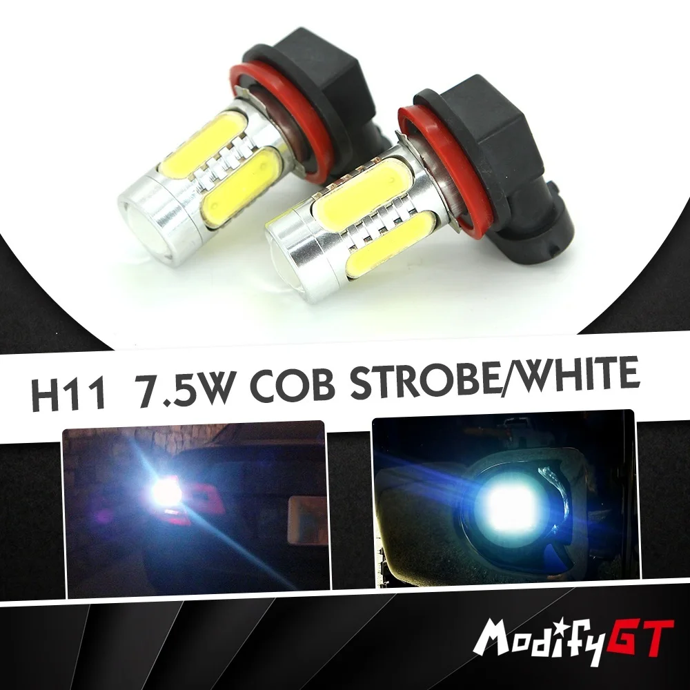 Modifygt 4X стробоскопический сигнальный свет H8 H11 9005 9006 6000K 2400LM авто DRL LED автомобиля