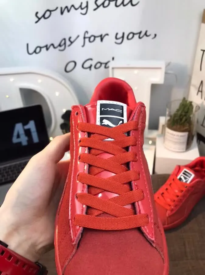 Оригинальная Puma 2018 Basket Heart лакированные женские кроссовки Замша сатин бадминтон