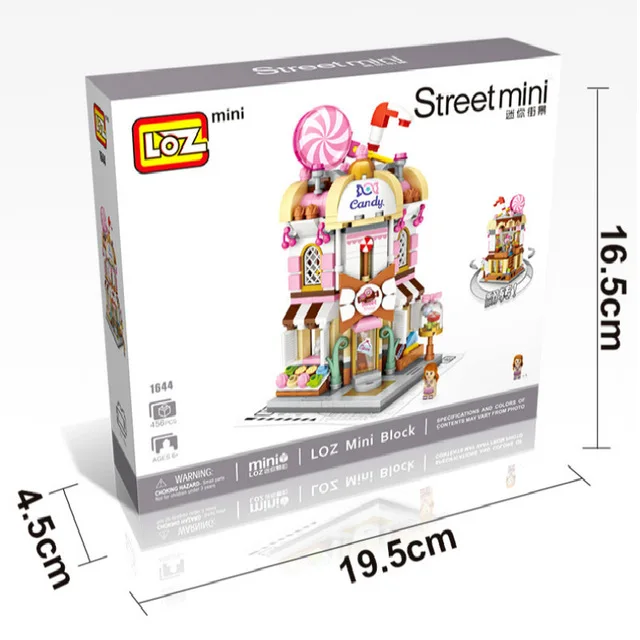 Лоз мини-блоки вид на город сцена Кофейня розничный магазин архитектурные модели и строительные викторины рождественские игрушки для детей - Цвет: 1644