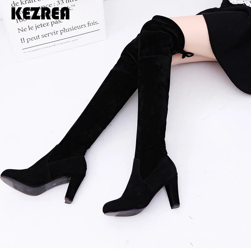 

KEZREA Women High Boots Over The Knee Boots Shoes Ladies Shoes Plus Size Knee High Boots Sexy High Heels Boots Female for WOMEN