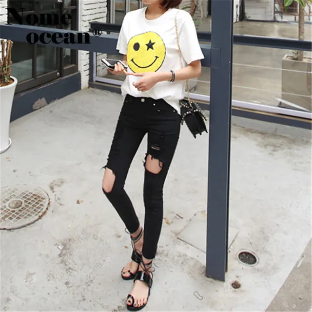 Aliexpress.com : Buy Sexy Women Jeans Asymmetric Cut Out