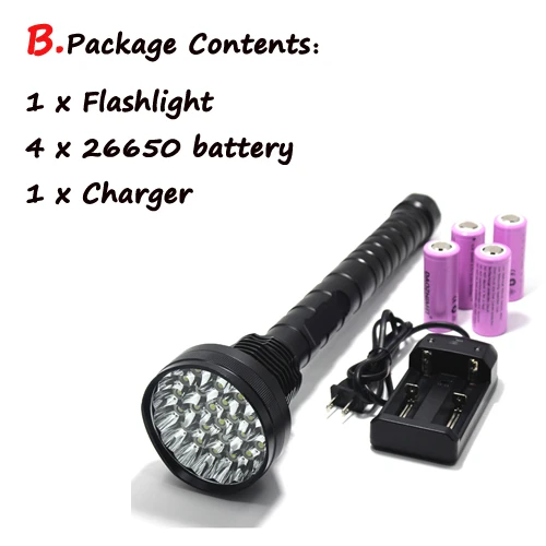 8000 Люмен XML-T6 x28 мощный светодиодный фонарик охотничий фонарь для улицы мощный полицейский фонарик Фонарь вспышка для кемпинга - Испускаемый цвет: B