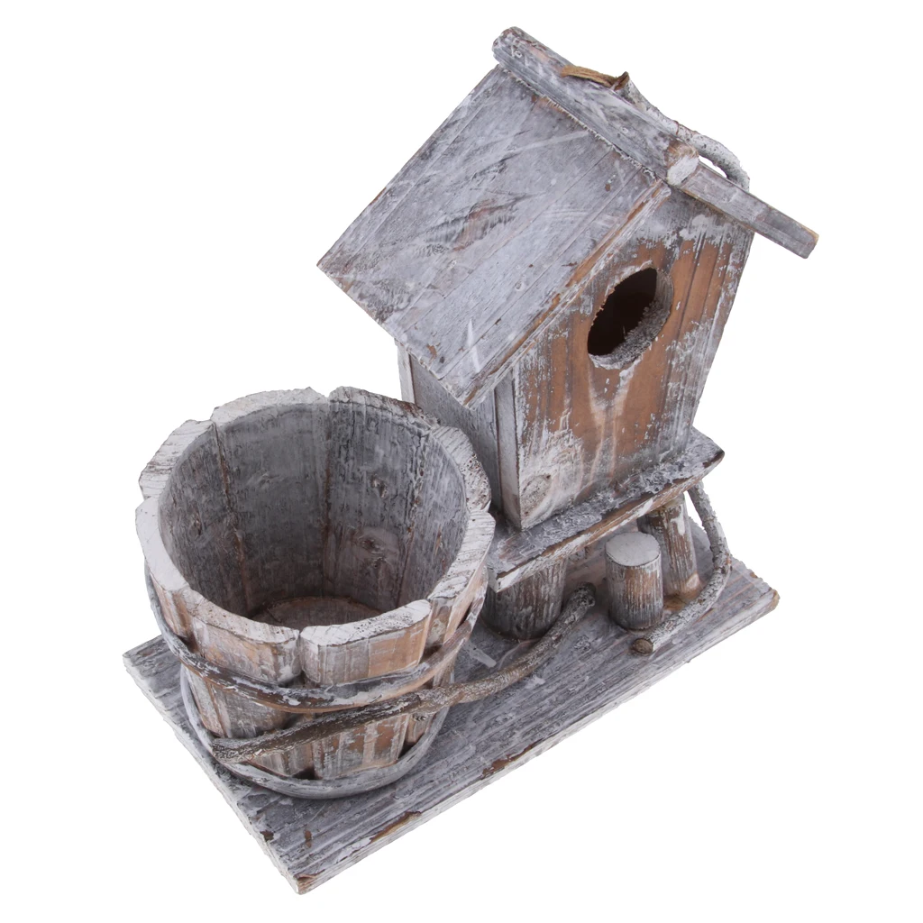 Wooden Pot for Succulent Decorative Container Planter Cacti Flower Bonsai, Garden Home Table Desktop Decor Ornament