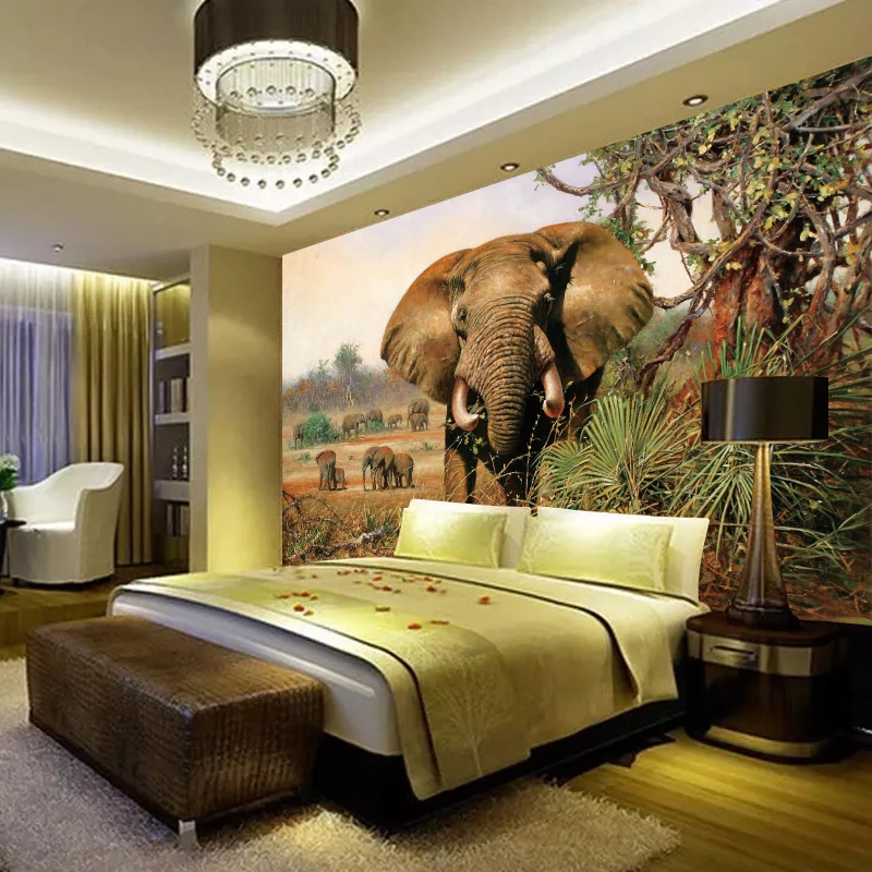 

Custom 3D Photo Wallpapers Elephant Animal TV Background Wall Mural Living Room Mural Wallpaper Wall Art Wall Paper Home Decor