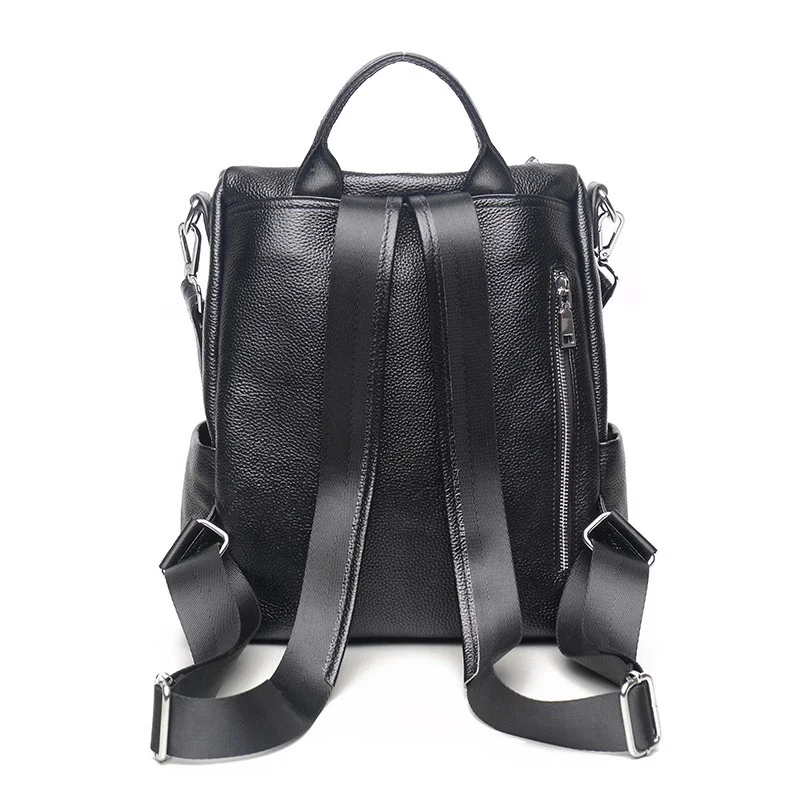 Женский рюкзак из натуральной кожи на молнии|mochila feminina|bolsa mochila femininalady backpacks women |