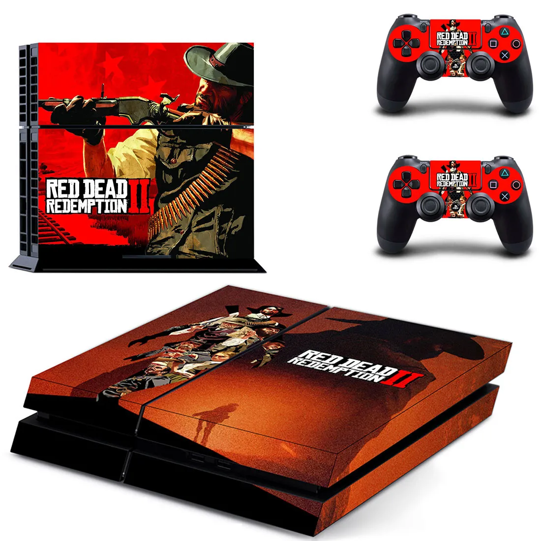 Красный Dead Redemption 2 PS4 Кожа Наклейка для sony playstation 4 консоль и контроллер для Dualshock 4 PS4 Кожа Наклейка