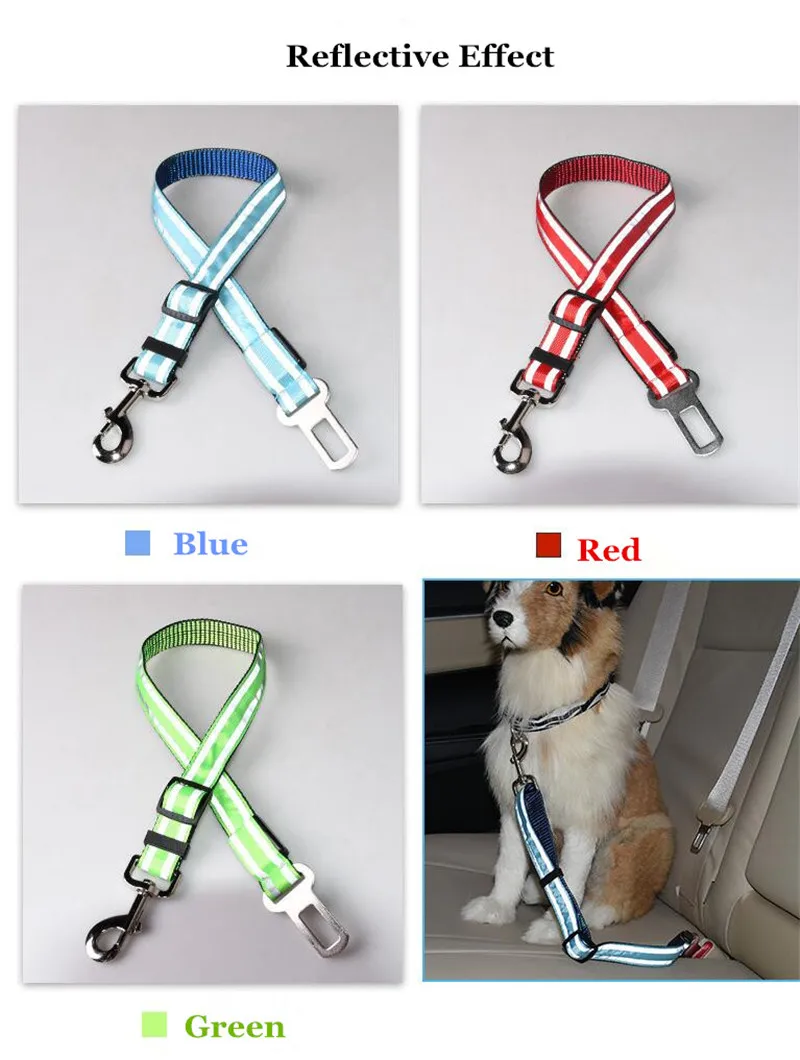 B42 отражающий свет ремень безопасности для животных nylondog Тяговый канат держать безопасность питомца в машине собака ремень безопасности для собак