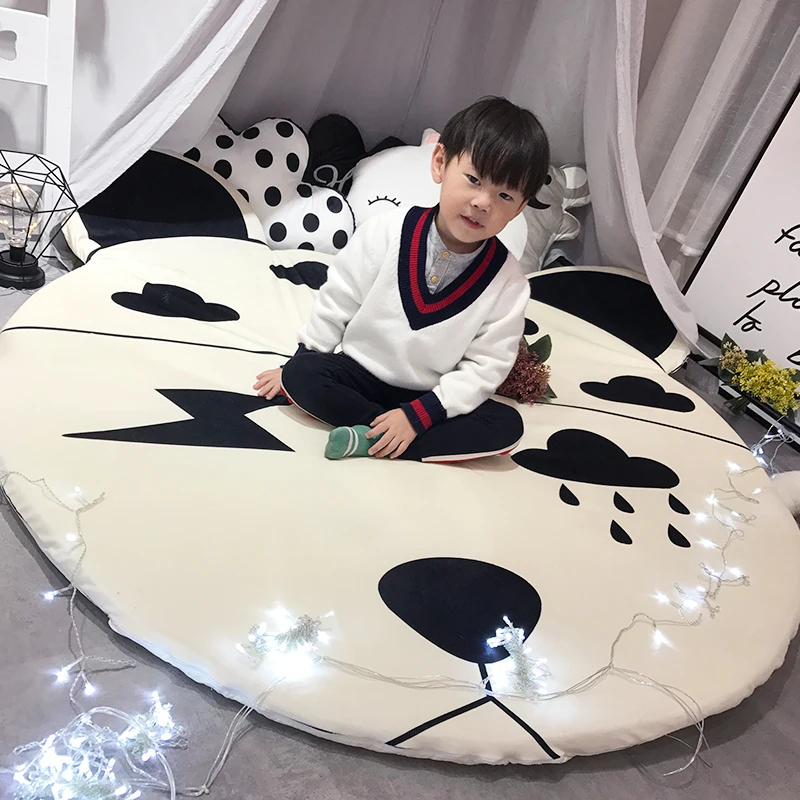 

Infant Shining Detachable Baby Play Mat Diameter 150CM 59IN Round Mat 3CM Cartoon Thickening Pad For Children Machine Washable
