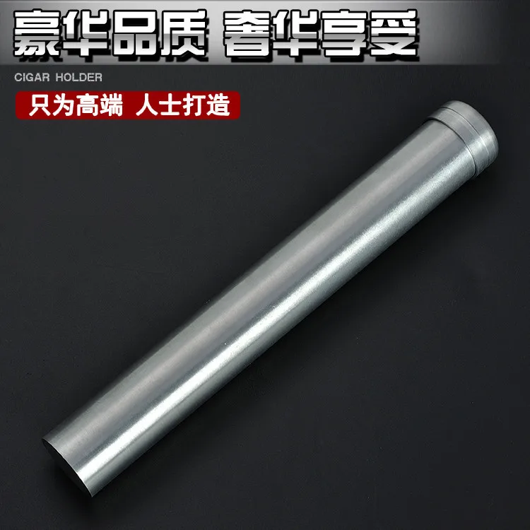 1 шт., классический алюминиевый дорожный Чехол для сигар, держатель для сигар, 1 шт., 200*25 мм, для сигар tu1251