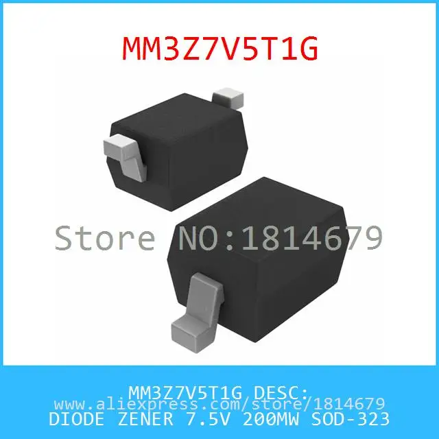 Бесплатная Доставка 10 Шт./лот MM3Z7V5T1G SOD-323 ДИОД ZENER 7.5 В 200 МВТ 3Z7V5 MM3Z7V5 |