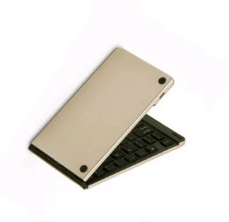Складная клавиатура алюминиевая универсальная мини беспроводная Bluetooth 3,0 для iPhone iPad iOS Android смартфон окно планшета - Цвет: GOLD