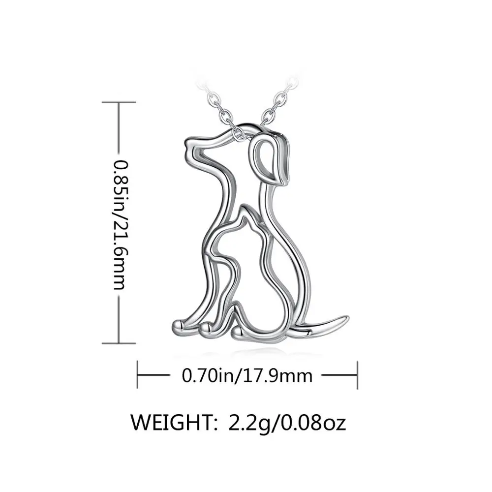 Юдора S925 серебро маленькая собака ожерелье собака и кошка Подвеска из серебра ожерелье в виде животного с цепочка, ювелирное изделие из драгоценных камней женский подарок CYD48