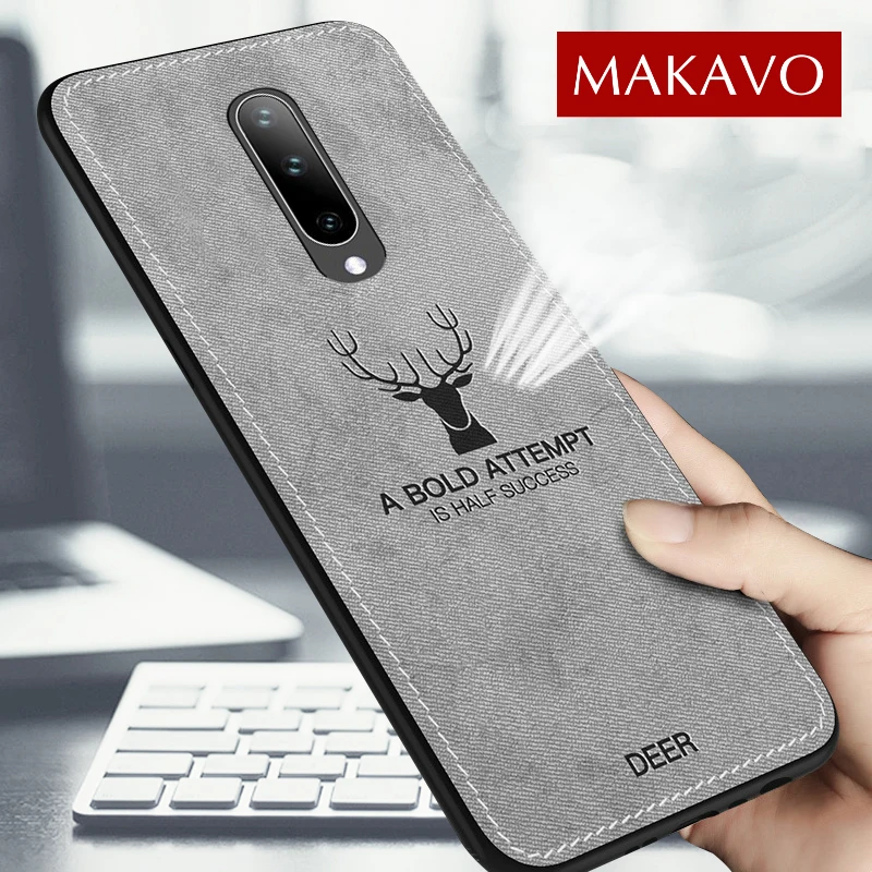 

MAKAVO For OnePlus 7 Pro Case Fabric Cloth Texture Soft Phone Cover For OnePlus 7 OnePlus7 Pro Phone Cases