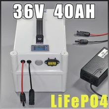 36V 40Ah LiFePO4 Portable battery , 2000W Electric Bicycle Battery + BMS Charger 36v lithium scooter electric bike battery pack