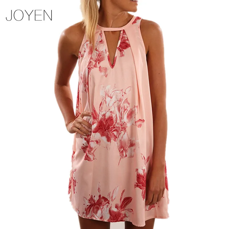 JOYEN Vestidos Цветочный Печати Платье Летние Пляжные Платья Женщины Чешские