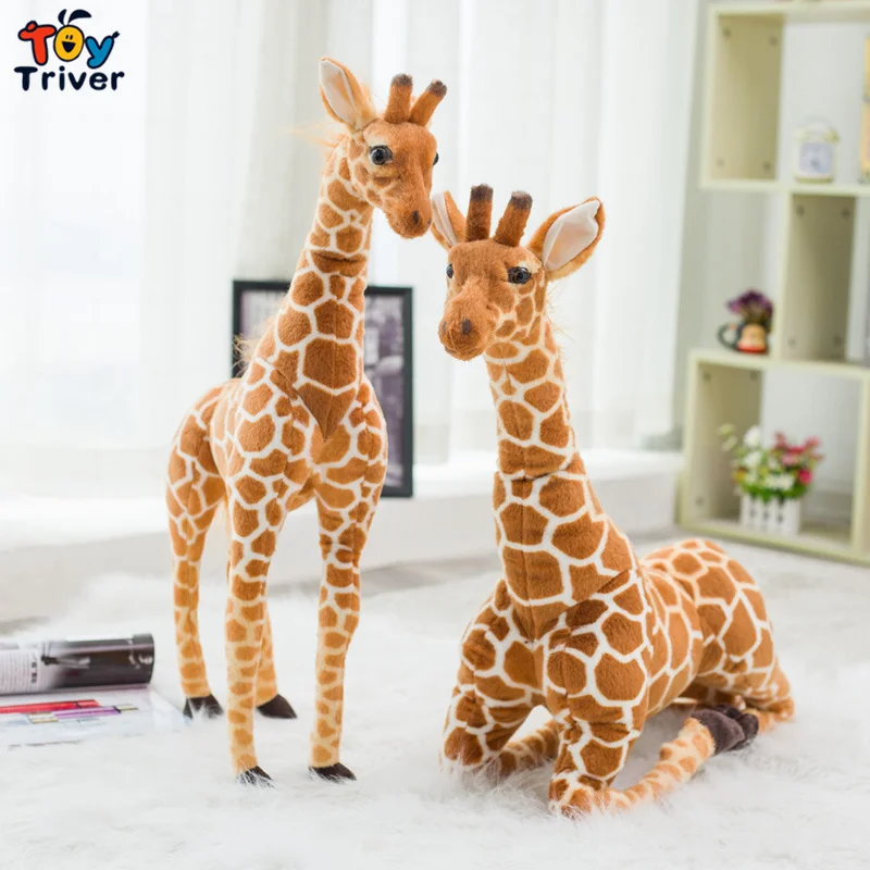 

Giant Real Life Giraffe Plush Toy Triver Stuffed Animal Doll Simulation Giraffe Baby Kids Childre Birthday Gift Home Shop Decor
