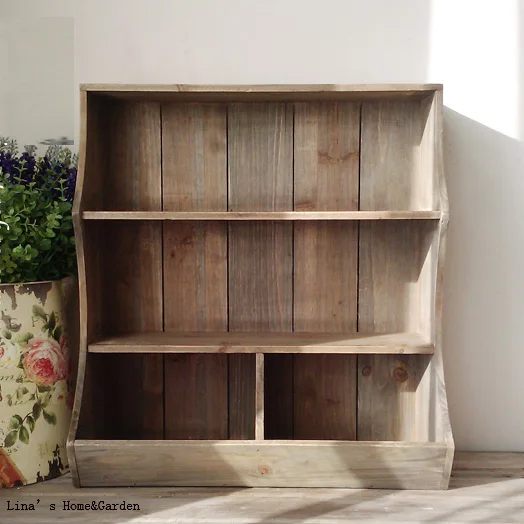 

3 tier farmhouse hand crafted solid french style wood wall shelf