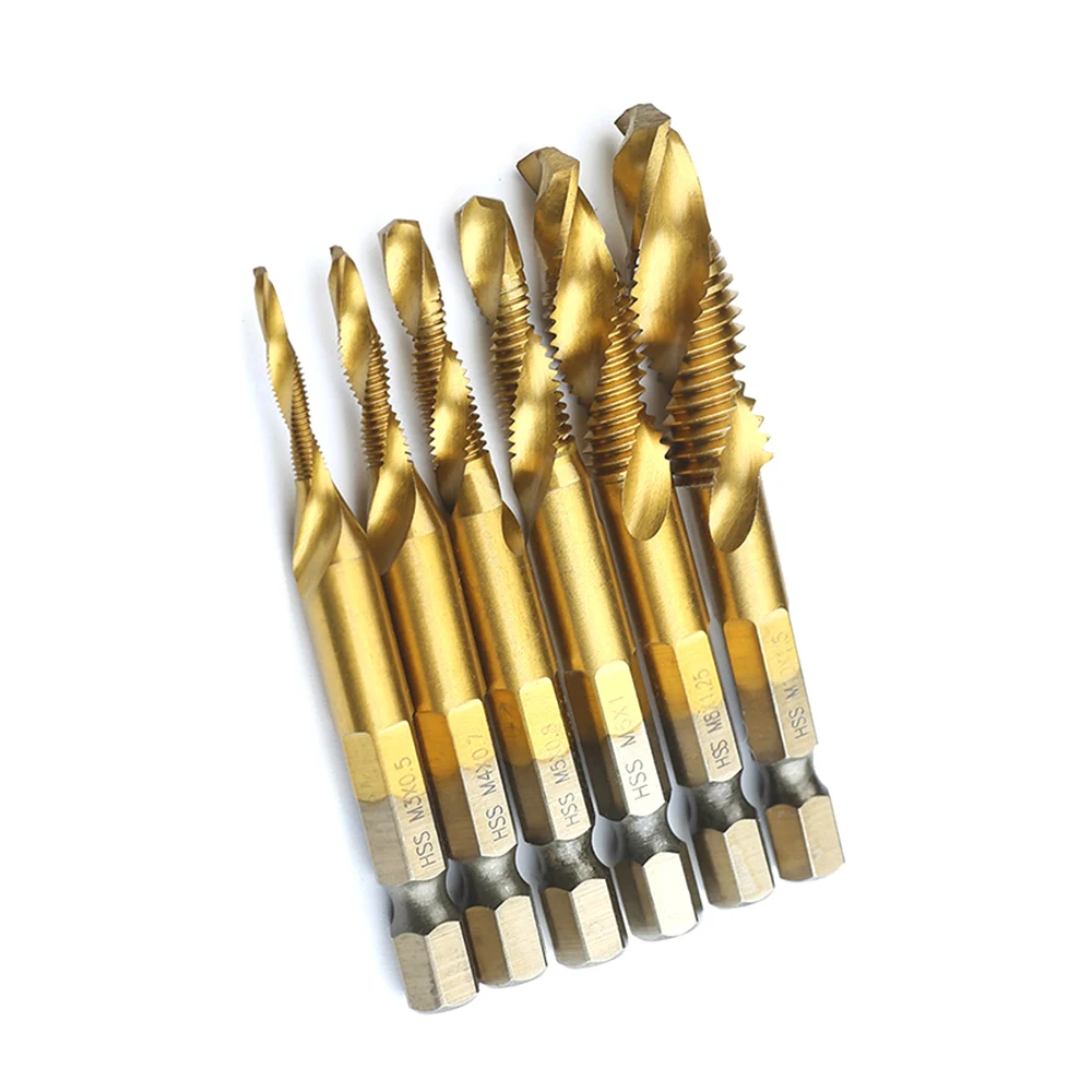6 шт. Hss6542 комбинированные сверла винтовой кран 1/4 &quotс шестигранным хвостовиком