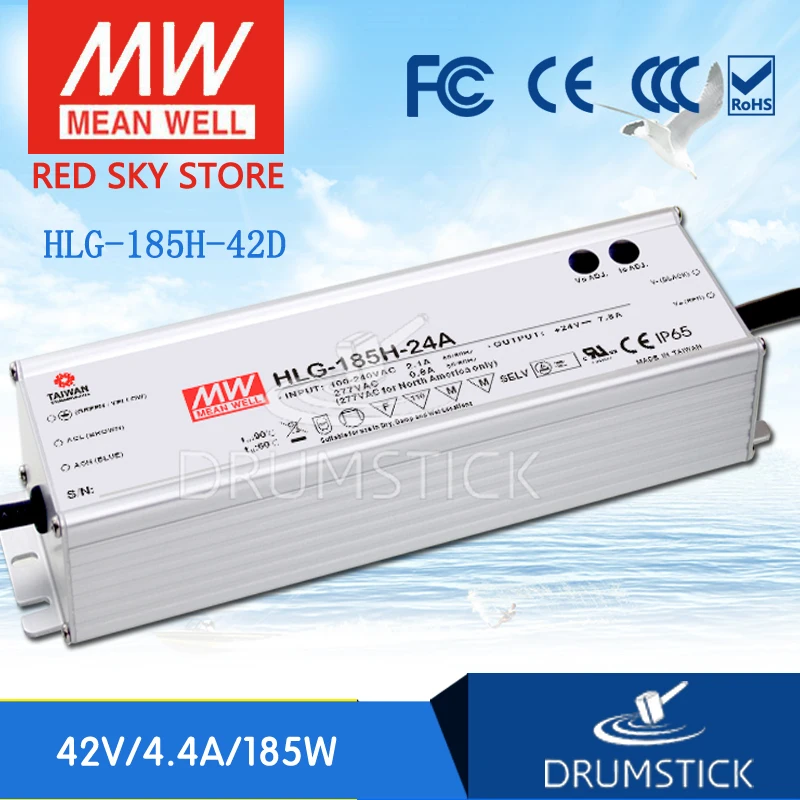 

MEAN WELL HLG-185H-42D 42V 4.4A meanwell HLG-185H 42V 184.8W Single Output LED Driver Power Supply D type