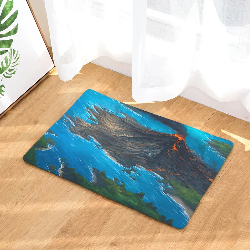 

CAMMITEVER Volcano Eruption Magic Natural Landscape Scene Trees Sea Desert Lava Soft Rug Anti-skid Carpets Fit for Living Room