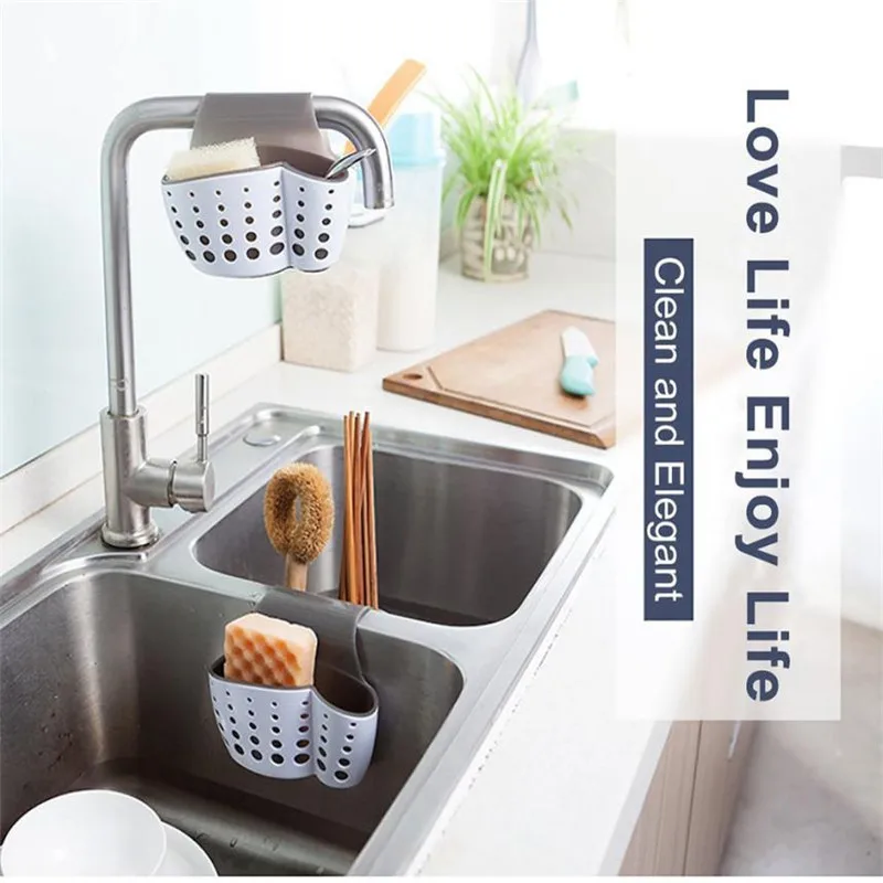 New Creative New Sponge Holder Sink Caddy Soap Holder For Kitchen Plastic Storage Baskets Wear-resistant hot Easy to Use C0302  07