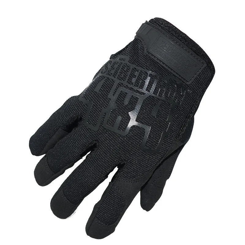 Тактическая одежда Seibertron, перчатки на полный палец, охотничьи перчатки, садовые рабочие перчатки, мужские 4X4, функция протирания - Цвет: Full Black