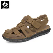URBANFIND/мужские летние сандалии из натуральной кожи; удобная дышащая мужская повседневная пляжная обувь; римские сандалии; размеры 39-44