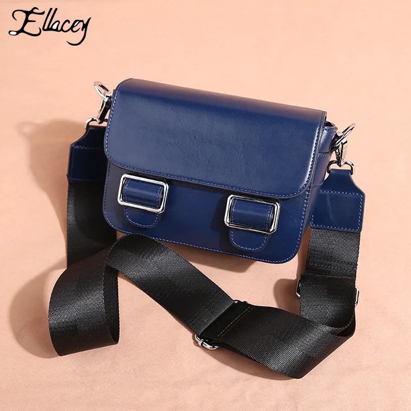 

Ellacey Retro Satchels Bags For Women 2019 Genuine Leather Handbags Chain Vintage Flap Bag Cow Leather Shoulder Crossbody Bags