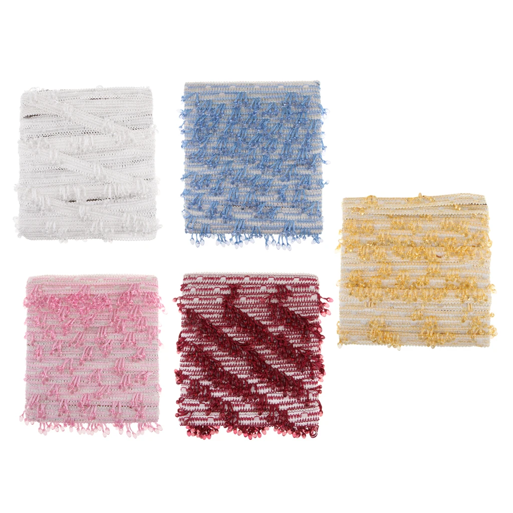 12 Meters Luxury Style Beads Tassel Trimming Curtain Tassel Trims Lace for DIY Sewing Bag Sofa Upholstery