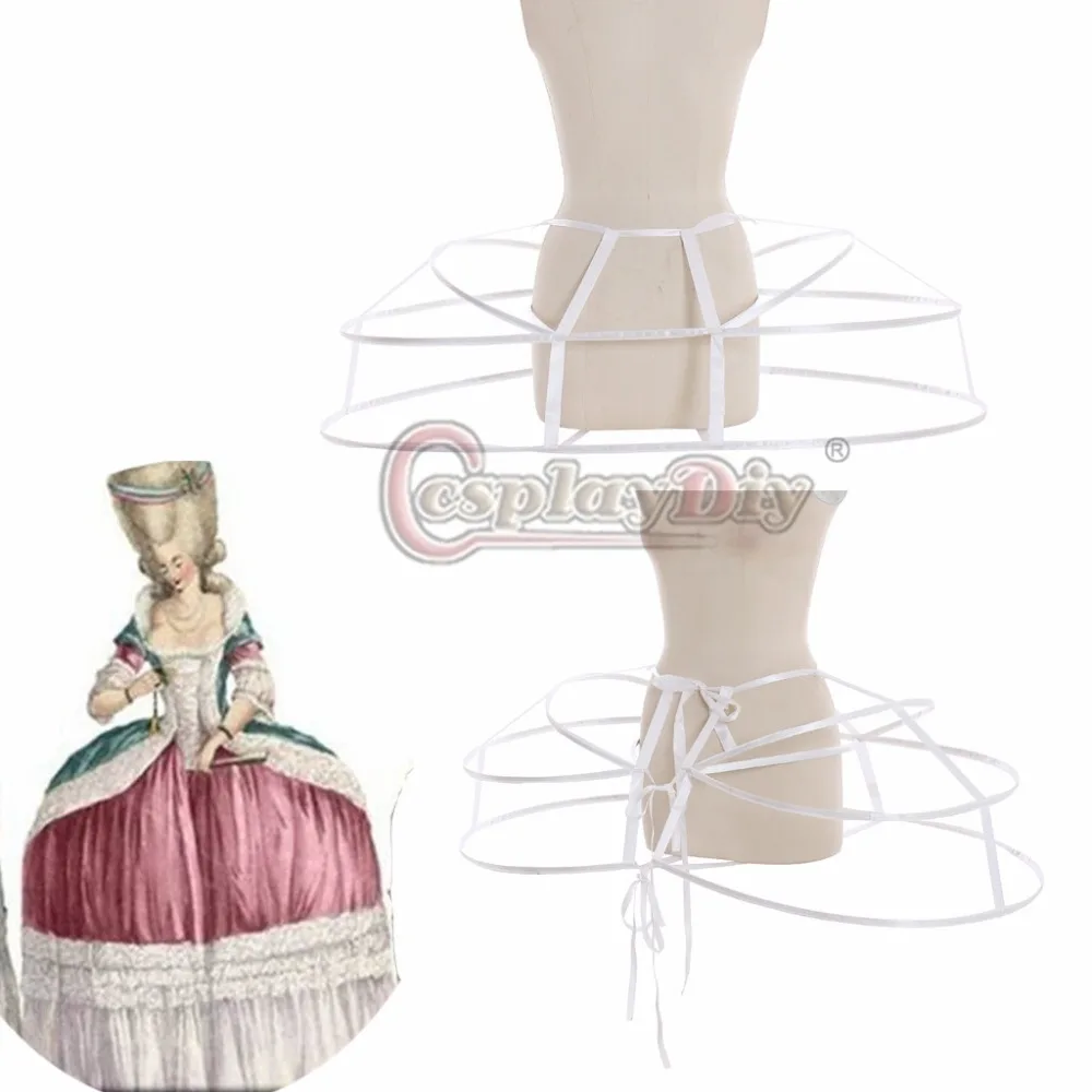 

Cosplaydiy Crinoline Victorian Pannier Bustle Cage Pannier Ball Gown Petticoat Medieval Rococo White Cage Frame Hoop L320